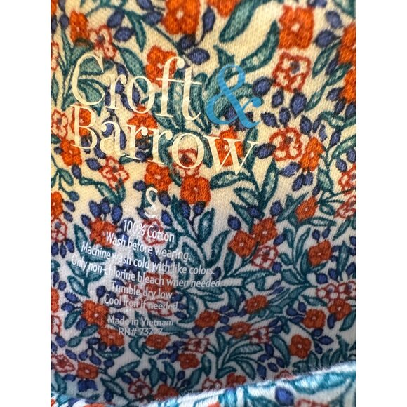 Croft & Barrow Floral Print Size Small 3/4 Sleeve Knit Top EUC Boat Neck - Picture 4 of 7